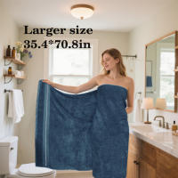 Toalla De Baño Extra Grande 90x180cm Hecha De Fibra De Bambú 100% Ultra Absorbente Y Secado Rápido Toalla De Lujo Para Spa Hotel Uso Doméstico - details 0