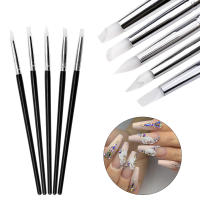 5 Pcs Cepillos De Uñas De Silicona Para Modelado Arte De Uñas Y Escultura De Cerámica Hueca Herramienta UV Gel Formación - details 6