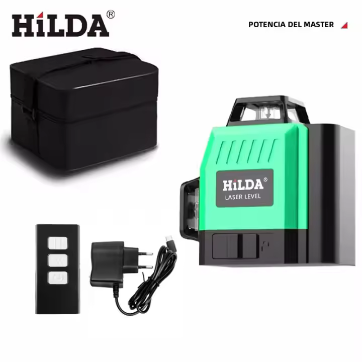 Nivel De Laser 3D HILDA Con 12 Líneas Auto-Nivelado 360 Grados Horizontal Y Vertical Rayo Verde Óptico Instrumento De Medición Potente - 1