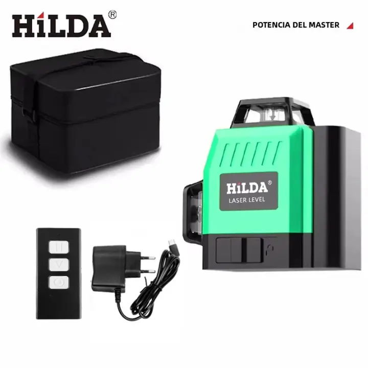 Nivel De Laser 3D HILDA Con 12 Líneas Auto-Nivelado 360 Grados Horizontal Y Vertical Rayo Verde Óptico Instrumento De Medición Potente - 1