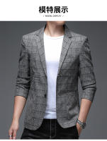 Chaleco a Cuadros Para Hombre Estilo Casual Elegante Con Solapa Única Vestimenta De Lujo Para Banquete Traje De Tela De Poliéster De Cierre Completo - details 9