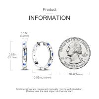 Pendientes de aro de plata 925 con pavé brillante, aretes en forma de U de CZ, joyería fina de lujo para compromiso y boda - details 0