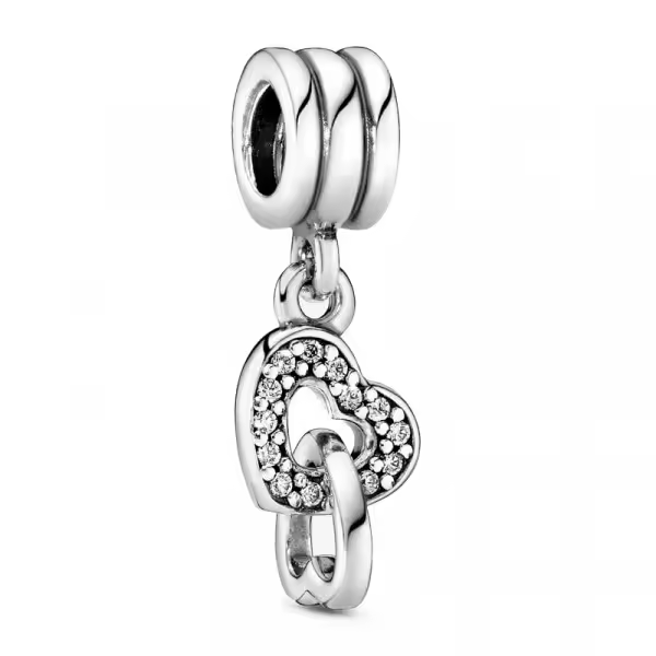 Pandora - Charm colgante corazones entrelazado 791242CZ - 1