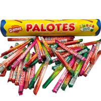 Palotes Tubo Damel - 50 Palotes Surtidos - 5 Sabores de Palotes con Zumo Natural: Fresa - Sandia - Naranja - Manzana y Melocoton. Tubo Metalico de Palotes. - details 1