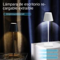 Lámpara De Mesa LED Recargable Por USB Con Interruptor Táctil 3 Temperaturas De Color Ajustable Luz De Ambiente Moderna Para Oficina Bar Restaurante - details 0