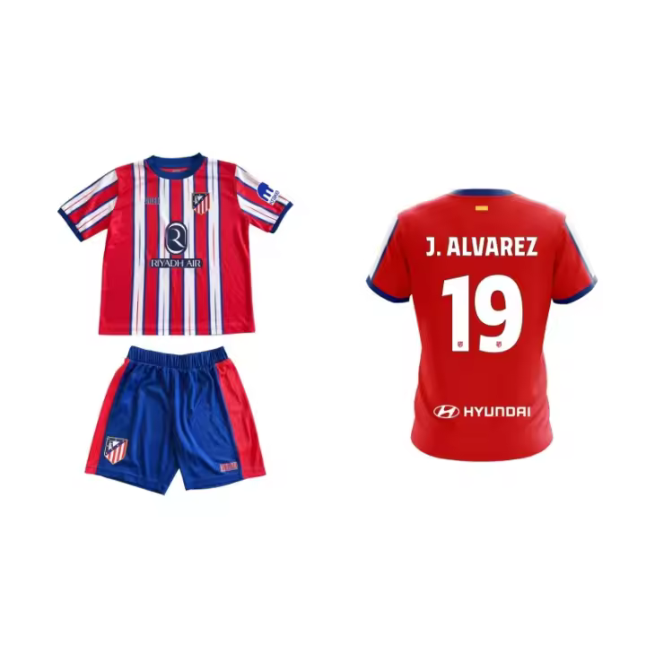 Atlético de Madrid primera Julián Álvarez equipación camiseta y pantalón temporada 24/25 infantil réplica oficial 1EJUL2425ATM - 1