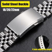 Correa De Reloj Watchdives 18mm 20mm 22mm Plata Seguridad Plegable Cierre De Acero Inoxidable Milled Reemplazo De Hebilla De Reloj - details 0