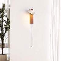 Lámpara De Pared Para Dormitorio Con Cabezal De Cama Y Interruptor De Hilo Puede Rotar Estilo Medieval Francés Retro En Madera Sólida Luz Crema - details 4