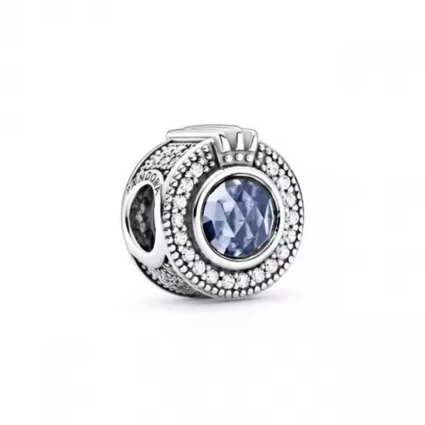 PANDORA Charm Corazones Azules con Cristales de Plata y Circonitas Cúbicas - 1