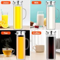 Jarra de Agua de Vidrio de 1,5 L con Tapa, botella de borosilicato transparente y resistente al calor, Perfecta para Leche, Zumo - details 1