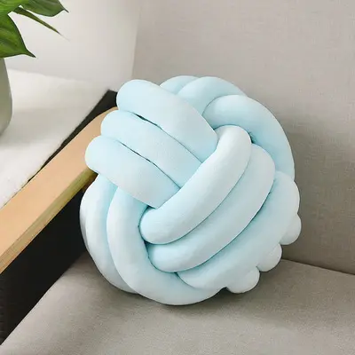 Almohada de sofá con nudo de bola de Dinamarca del mismo estilo, almohada de mano creativa nórdica sencilla. - 1