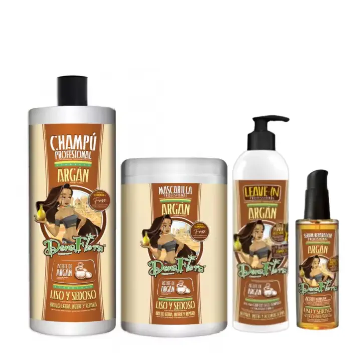 PACK PROMOCIONAL DONA FLORA ARGAN CHAMPU 1000 ML,MASCARILLA 1000 ML,LEAVE-IN 500 ML Y SERUM 100 ML - 1