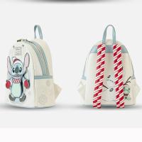 Bolso De Hombro Doble De Cuero PU Con Estampado De Stitch De Navidad De Disney Para Niños Bolsa Escolar Regalo Lindo Y Cartoon - details 1