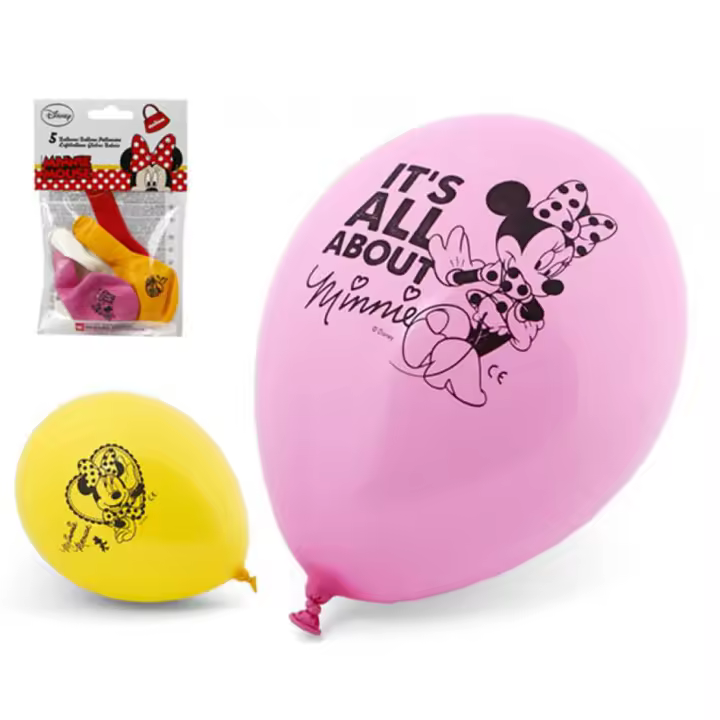 Atosa Bolsa de 5 Globos de Minnie colores surtidos de 23 cm - 1