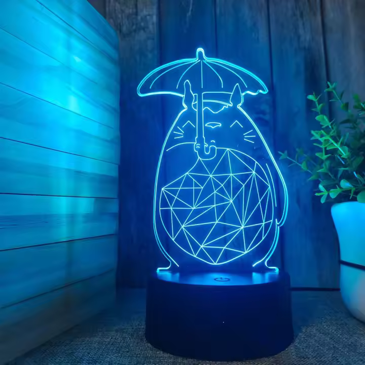 Lámpara De Escritorio Creativa 3D Totoro Con Luz Nocturna Cambiable En 16 Colores Decoración De Habitación Regalo Para Niños - 1