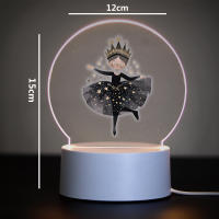 Lámpara 3D De Ballet Pequeña Para Decoración De Habitaciones Infantiles Lámpara Nocturna LED Iluminación Para Dormitorio - details 0