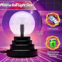 Bola de plasma mágica 3 "vidrio sensible al tacto rayo esfera sensible globo luz USB diversión científica BOLA MÁGICA Luz de cristal - details 3