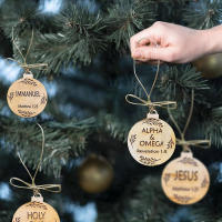 Adorno Navideño De Madera Con Colgante De Jesús Cristo 25 Piezas Ornamento De Árbol De Navidad Decoración De Hogar - details 3