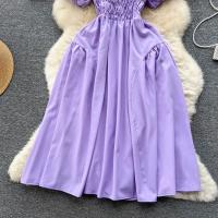 Vestido Elegante Para Mujer Verano 2024 Manga Suelta Vintage Fiesta Moda Coreana Vestidos A-Line Cuello Cuadrado Midi Sin Capucha - details 14