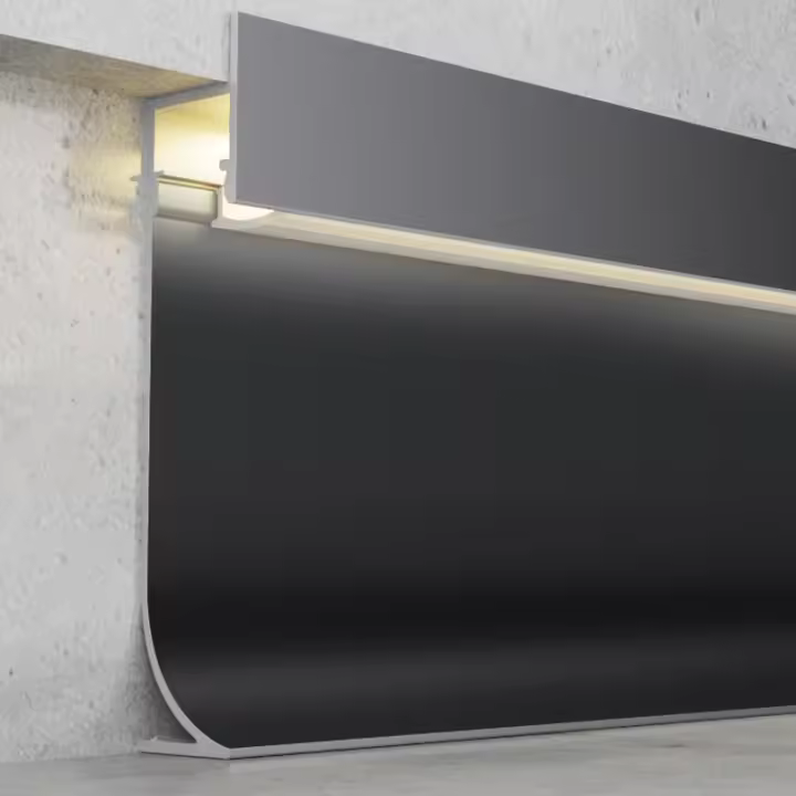 IluminaShop - Perfil de Aluminio Ska Lacado Negro 2 metros - 1