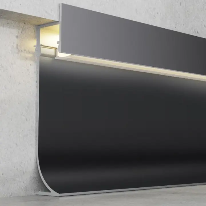 IluminaShop - Perfil de Aluminio Ska Lacado Negro 2 metros - 1