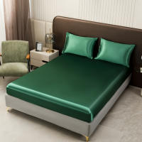 Juego De Sábanas De Satén De Color Sólido Incluye Fundas Para Almohadas Suaves Y Hypoallergénicas De Poliéster Lavar En Máquina Para El Hogar - details 12