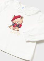 CONJUNTO DE NIÑA CAMISETA BLANCA CON OSITO + FALDA TABLEADA - MARCA MAYORAL. - details 2