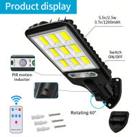 Lámpara De Calle Solar Con Sensor De Movimiento Y Reflector LED COB 108 IP65 Impermeable Luz Exterior Inducción Humana Spot Luz De Pared - details 2