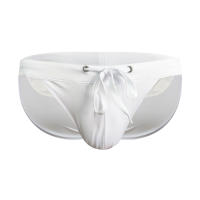 Bragas De Natación Para Hombre En Blanco Briefs Triangulares Sexys Ropa Deportiva De Playa Monocromáticas Polyester Spandex - details 1