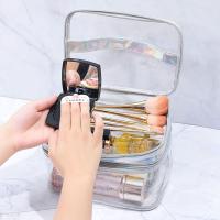 Bolsa de Cosméticos Transparente, Bolsas de Viaje de Doble Capa, Organizador de Maquillaje, Soporte Impermeable para Tapas - details 2