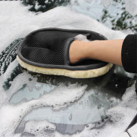 Guantes De Limpieza Para Coche 2pcs Cepillo De Lavar Con Paja Suave Para Limpieza Del Coche Y Esponja De Limpieza - details 5