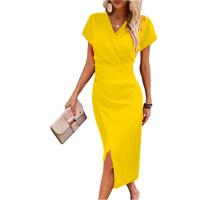 Vestido Elegante De Verano Para Mujer Con Cuello En V Y Ajustado Vestido De Fiesta Casual Trabajo Envuelto Formal Vestido Largo Para Noche - details 11