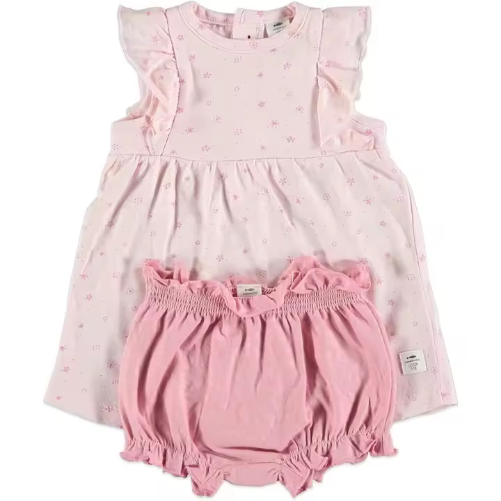 COTTON FISH - Conjunto de Blusa y Culotte para Bebé. Slubby Rose, 6M - 1