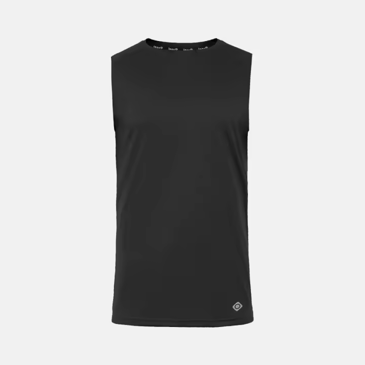 Izas- Camiseta Técnica para Hombre con Tecnología Dry Fit - Camiseta Deportiva de Tirantes con Hydrospeed Que Expulsa el Sudor a la Superficie y Mantiene Seca la Piel - Creus TT Negro - Talla 3XL - 1