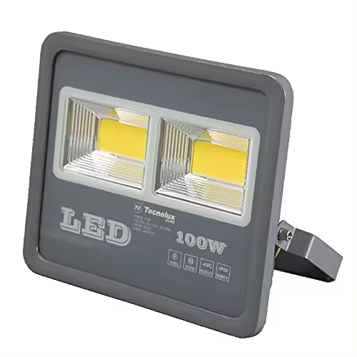 100W FLOODLIGHT LED FOCO PROYECTOR LED PARA EXTERIORILUMINACIÓN DECORACIÓN 2000K LUZ AMARILLA IP66 GRIS - 1