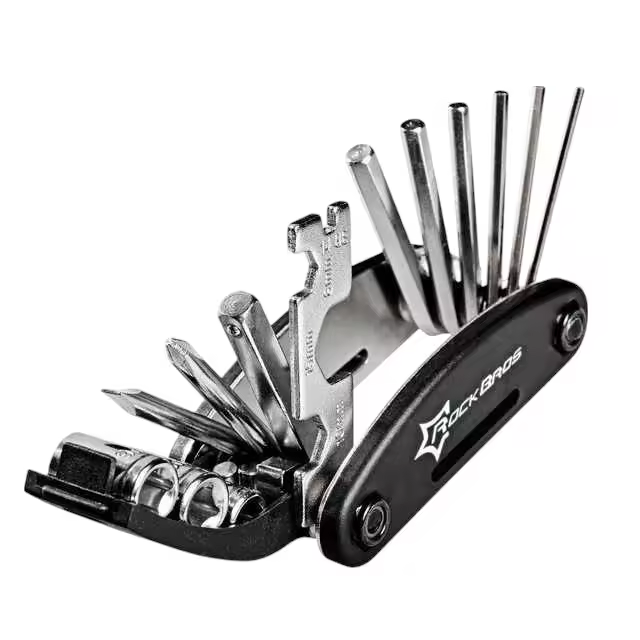 ROCKBROS Juego de Herramientas para Bicicleta 16 en 1  Kit de Reparación Multifunción MTB  Destornilladores, Llaves Allen, Palanca de Neumático  Multiherramienta Portátil Compacta para Ciclismo de Montaña y Carretera - 1