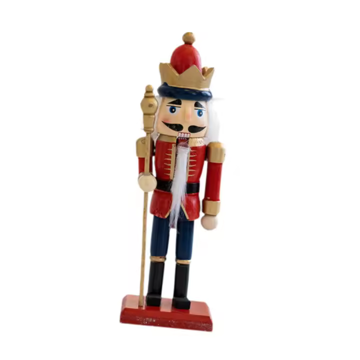 Nutcrackero De Madera Clásico Para Navidad Decoración Tradicional Figura De Adorno Para Mesa De Fiestas Regalo Para Niños - 1