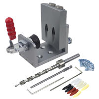 Kit De Guía De Agujeros Inclinados Quick 15 Grados Con Localizador De Clavija Y Pegador De Agujeros Para Trabajos Con Madera Herramientas De Perforación De Agujeros De Ranura - details 1