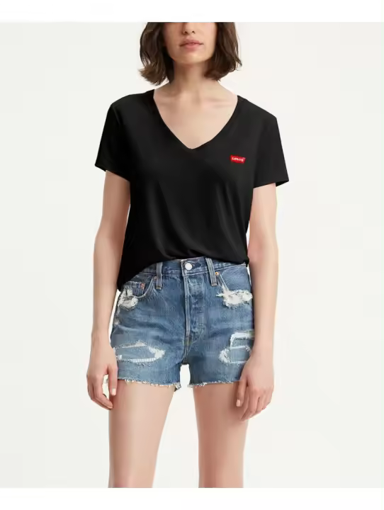 Camiseta de Mujer Levi's PERFECT VNECK - CAVIAR COTTON 85341-0003 - 1