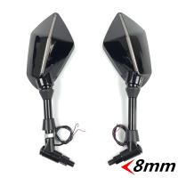 Par De Espejos Retrovisores Para Motocicleta Y Scooter Motocross Espejo Convexo De Fibra De Carbono 8/10mm Accesorios De Motocicleta - details 2