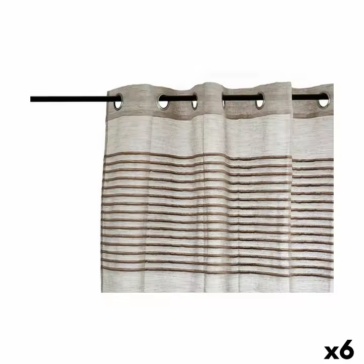 Cortina Rayas Marrón 6 Unidades (140 x 0,1 x 260 cm) - 1