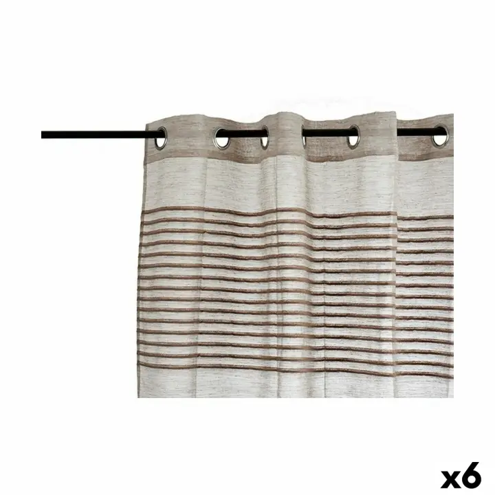 Cortina Rayas Marrón 6 Unidades (140 x 0,1 x 260 cm) - 1