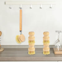 Juego De Cepillos De Cocina De Madera Sisal Recambiables Con Mango Largo Para Limpieza De Ollas Y Sartenes Set Ecológico Para Limpieza Del Hogar - details 2