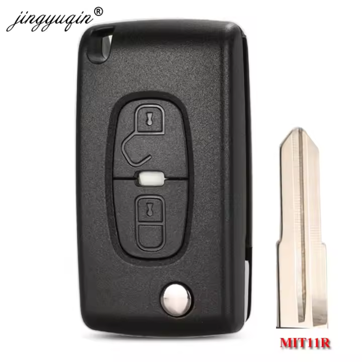 Carcasa De Llave Remoto Para Peugeot 4007 ET 4008 Citroen C-Crosser C4 Aircross 2 Botones Jingyuqin MIT-11R Blade CE1731 - 1