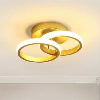 Lámpara De Techo Nórdica Creativa Para Pasillo Puerta Del Balcón Entrada Porche Dormitorio Cristal Moderna Simple Metal Dorado - details 5