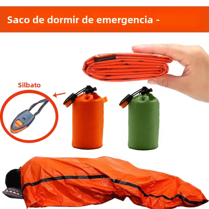 Bolsa De Dormir Aislada Portátil Impermeable Para Supervivencia Emergencia Camping Equipamiento De Rescate Térmico Mylar Kit De Primeros Auxilios - 1