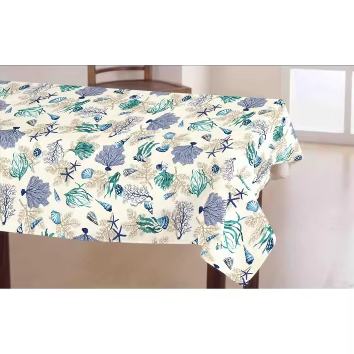 Mantel Hulehule Tex - Resinado Teflón Arrecife Azul Anti manchas Resistente al Agua Diseño Innovador Fácil Limpieza - 1