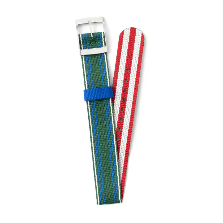 Reloj Timex Unisex BTQ391803 de Nylon Resistente Al Agua con Correa Verde-Azul y Dial de 18mm - 1