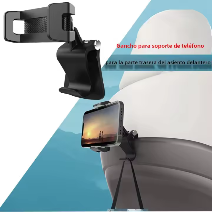 Soporte De Teléfono Para Asiento Trasero De Tesla Model 3/Y Accesorios Interiores 360° Rotativo Con Gancho Material ABS - 1