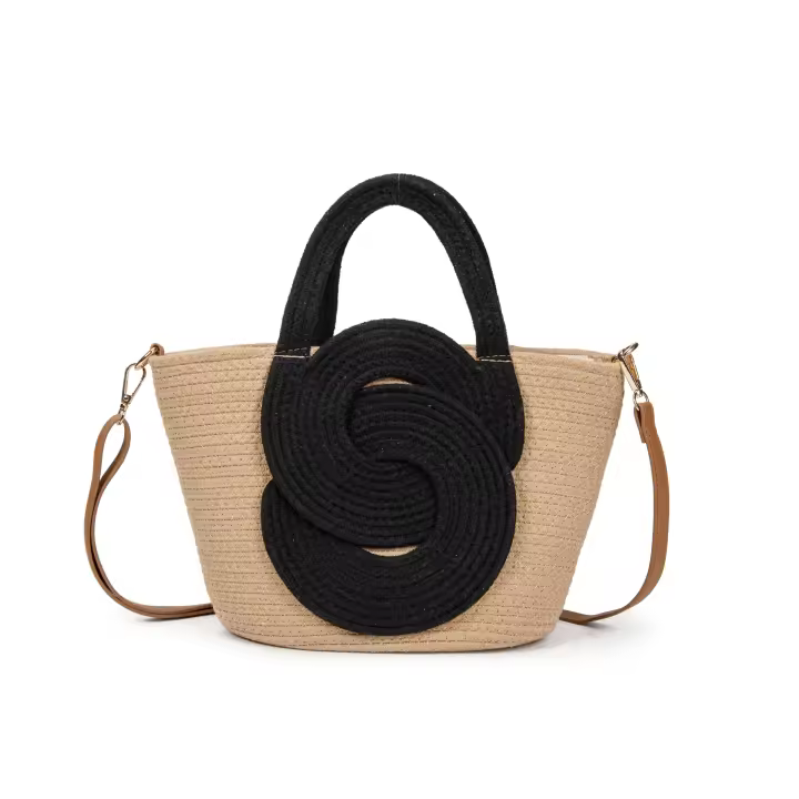 Bolso de algodón trenzado con asa corta y bandolera regulable – Modelo exclusivo y elegante para verano 2025 | Ligero, versátil y cómodo | Edición limitada | CAMAR. - 1